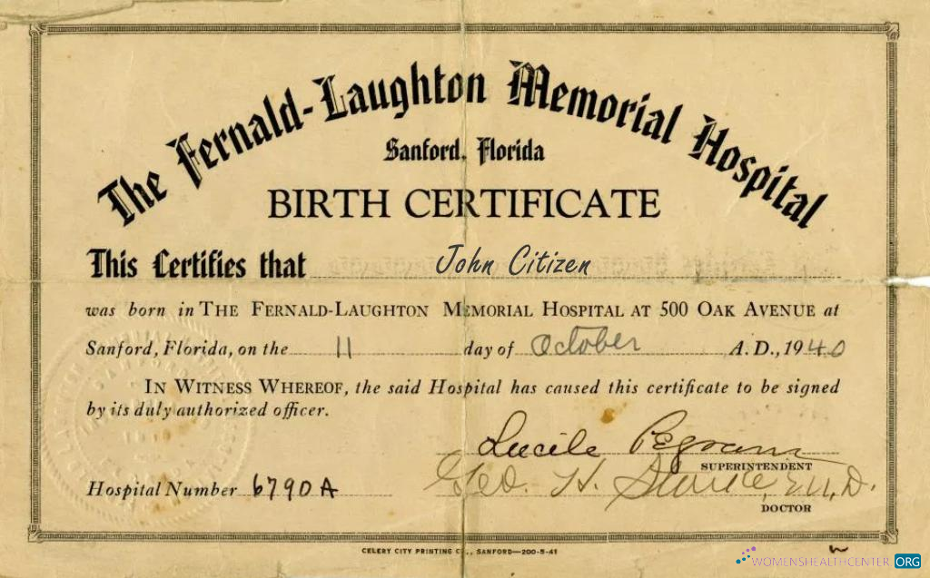 Download United States the Fernald Laughton Memorial hospital birth certificate Photoshop template